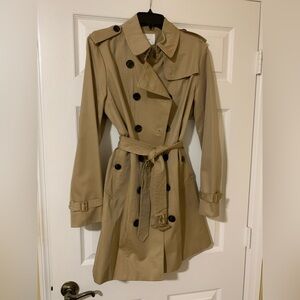 A Loves A Double Button Front Midi Length Trench Coat Quiet Luxury Classic Large
